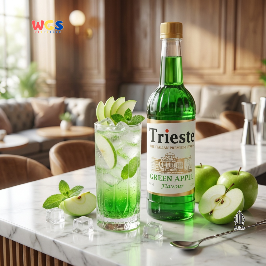 Trieste Green Apple Flavor Syrup Premium 650ml – Fresh Green Apple Syrup for Drinks &amp; Desserts