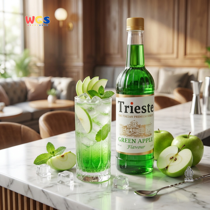 Trieste Green Apple Flavor Syrup Premium 650ml – Fresh Green Apple Syrup for Drinks &amp; Desserts