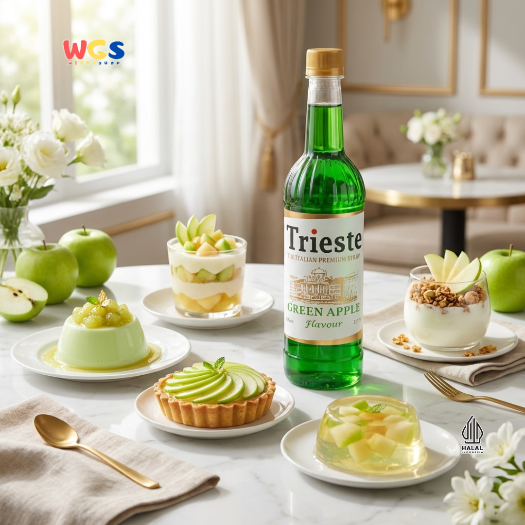 Trieste Green Apple Flavor Syrup Premium 650ml – Fresh Green Apple Syrup for Drinks &amp; Desserts