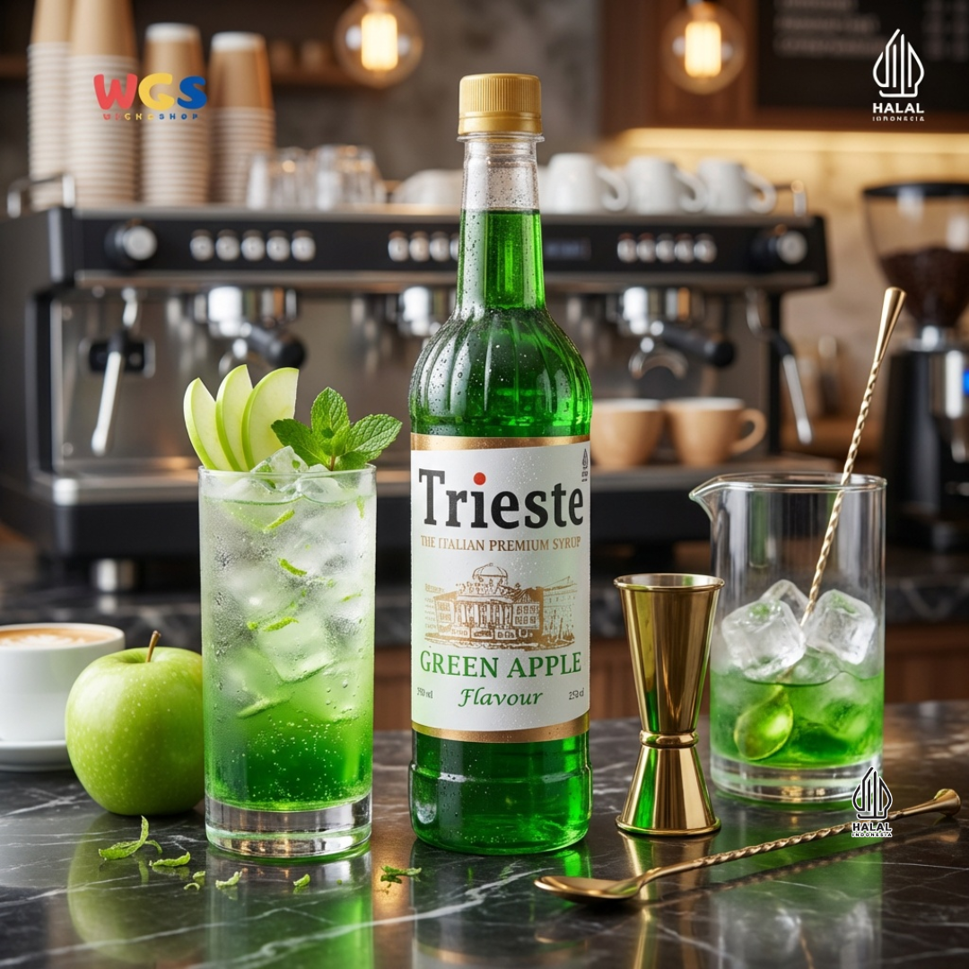 Trieste Green Apple Flavor Syrup Premium 650ml – Fresh Green Apple Syrup for Drinks &amp; Desserts