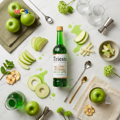 Trieste Green Apple Flavor Syrup Premium 650ml – Fresh Green Apple Syrup for Drinks &amp; Desserts