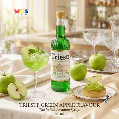 Trieste Green Apple Flavor Syrup Premium 650ml – Fresh Green Apple Syrup for Drinks &amp; Desserts