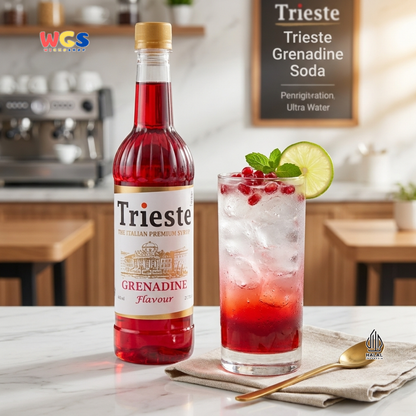 Trieste Grenadine - Pomegranate Flavor Syrup Premium 650 ml - Pomegranate Flavor - Mocktail Drink