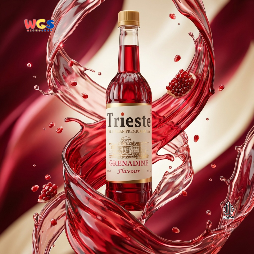 Trieste Grenadine - Pomegranate Flavor Syrup Premium 650 ml - Pomegranate Flavor - Mocktail Drink