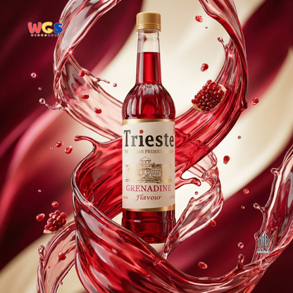 Trieste Grenadine - Pomegranate Flavor Syrup Premium 650 ml - Pomegranate Flavor - Mocktail Drink