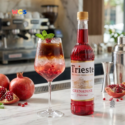 Trieste Grenadine - Pomegranate Flavor Syrup Premium 650 ml - Pomegranate Flavor - Mocktail Drink