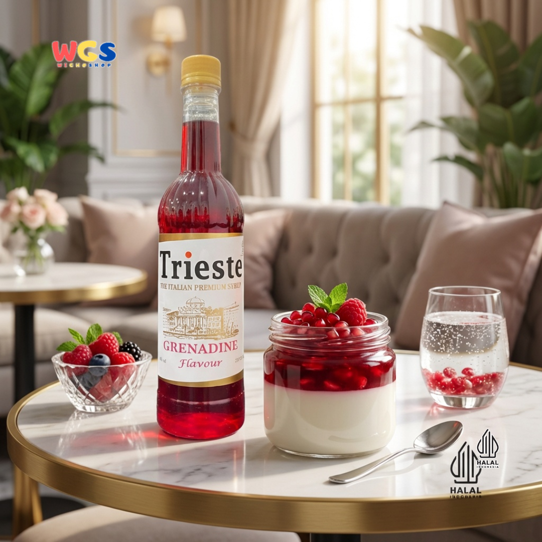 Trieste Grenadine - Pomegranate Flavor Syrup Premium 650 ml - Pomegranate Flavor - Mocktail Drink