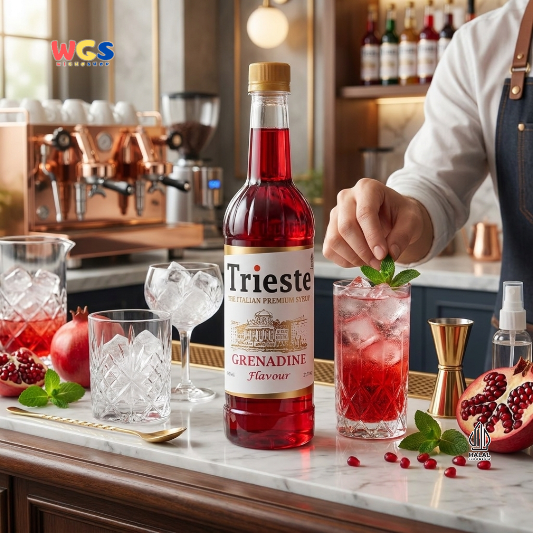 Trieste Grenadine - Pomegranate Flavor Syrup Premium 650 ml - Pomegranate Flavor - Mocktail Drink