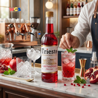 Trieste Grenadine - Pomegranate Flavor Syrup Premium 650 ml - Pomegranate Flavor - Mocktail Drink