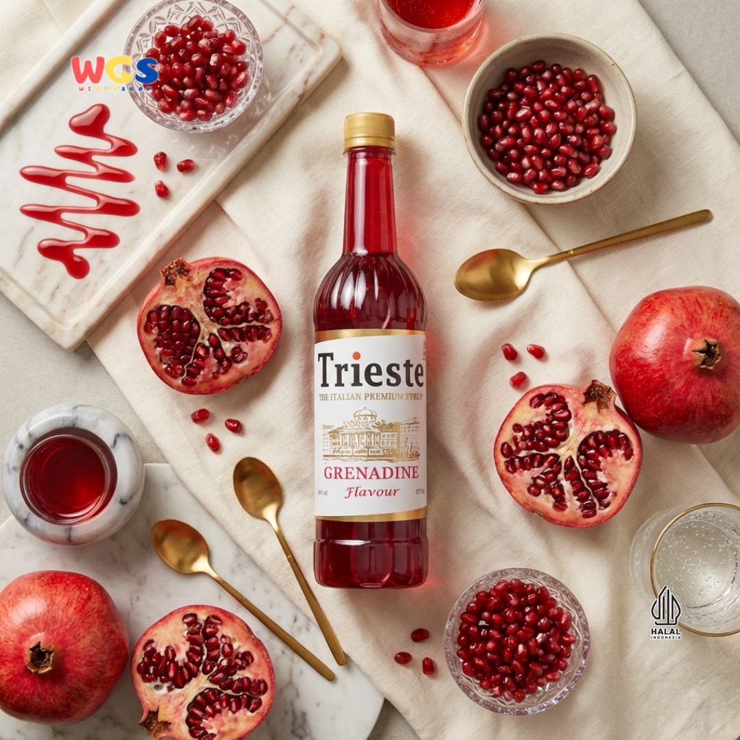 Trieste Grenadine - Pomegranate Flavor Syrup Premium 650 ml - Pomegranate Flavor - Mocktail Drink