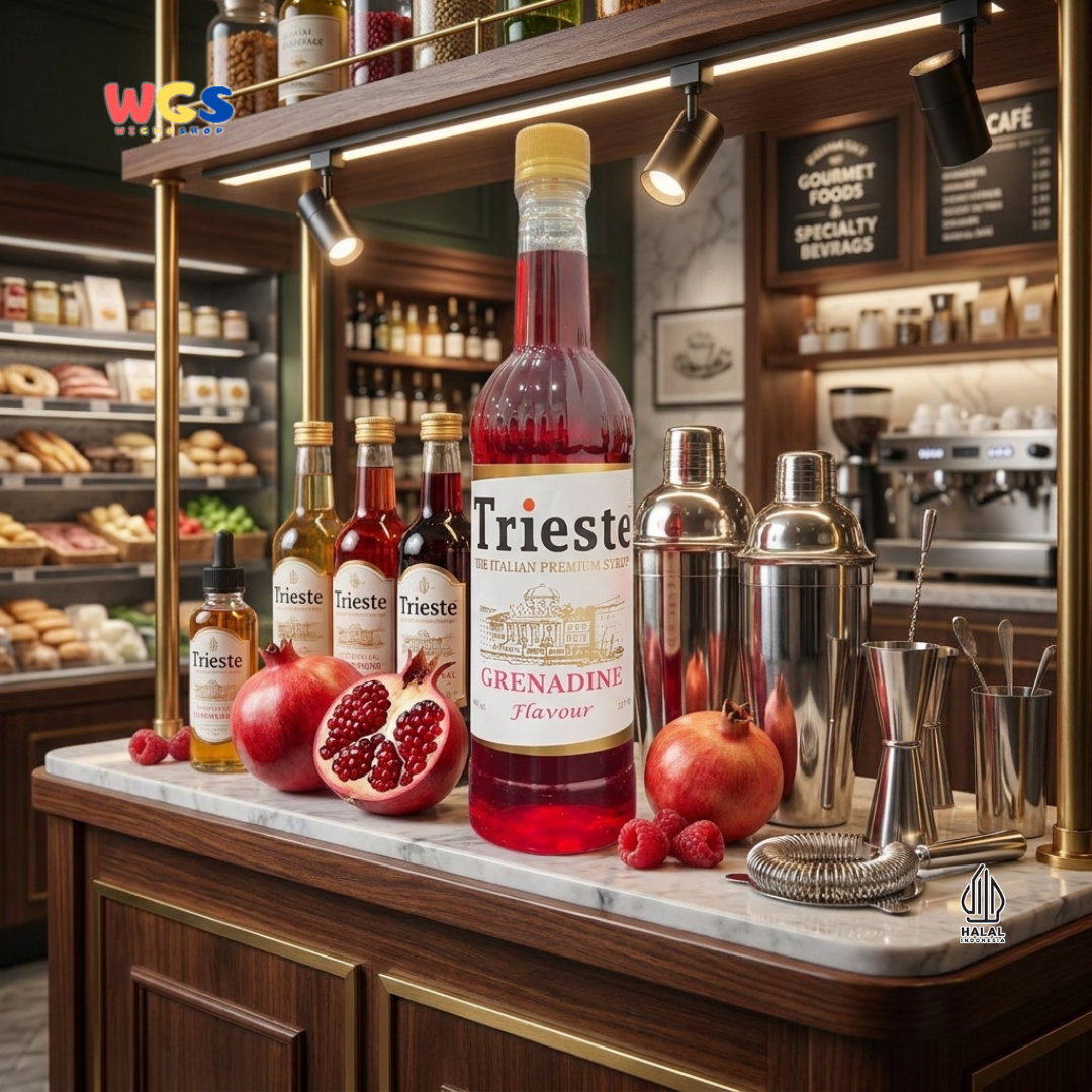 Trieste Grenadine - Pomegranate Flavor Syrup Premium 650 ml - Pomegranate Flavor - Mocktail Drink