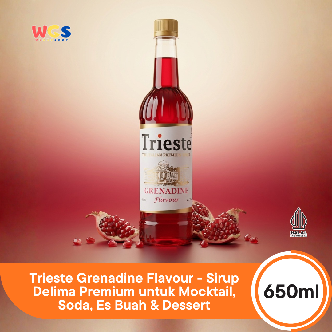Trieste Grenadine - Pomegranate Flavor Syrup Premium 650 ml - Pomegranate Flavor - Mocktail Drink