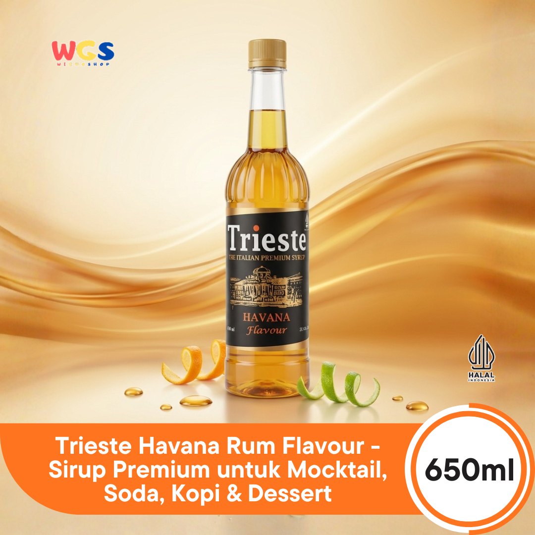Trieste Havana Rum Flavor Syrup Premium 650ml - Halal MUI - Trendy Drink - Coffee