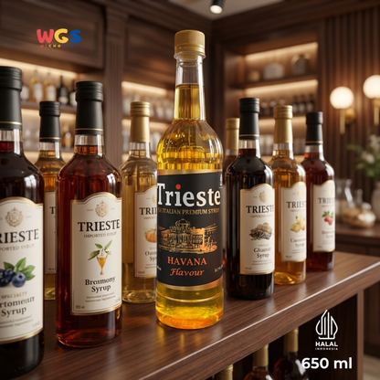 Trieste Havana Rum Flavor Syrup Premium 650ml - Halal MUI - Trendy Drink - Coffee