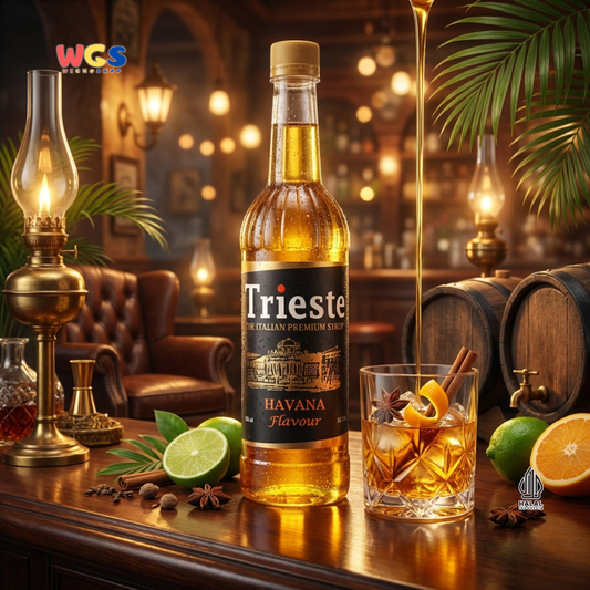 Trieste Havana Rum Syrup Flavour 650ml - Sirup Premium untuk Mocktail, Soda, Kopi & Dessert