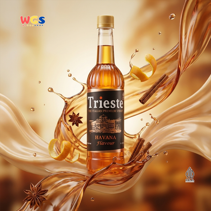 Trieste Havana Rum Flavor Syrup Premium 650ml - Halal MUI - Trendy Drink - Coffee