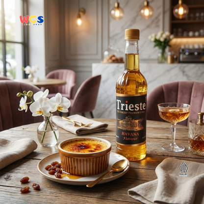 Trieste Havana Rum Flavor Syrup Premium 650ml - Halal MUI - Trendy Drink - Coffee