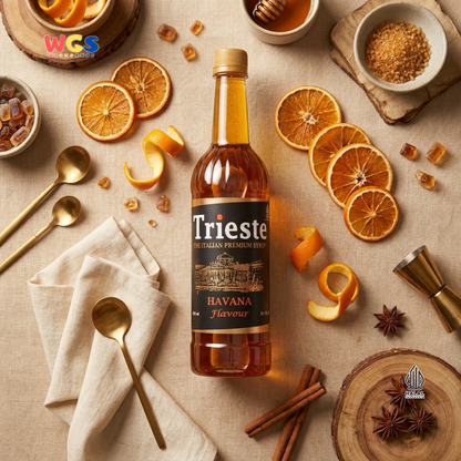 Trieste Havana Rum Flavor Syrup Premium 650ml - Halal MUI - Trendy Drink - Coffee