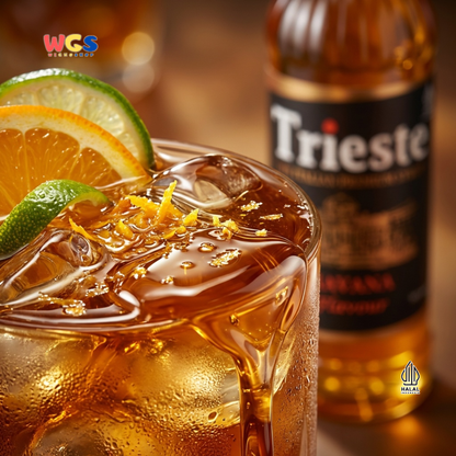 Trieste Havana Rum Flavor Syrup Premium 650ml - Halal MUI - Trendy Drink - Coffee
