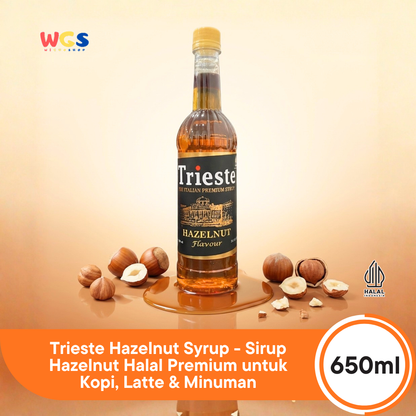 Trieste Hazelnut Syrup 650ml - Sirup Hazelnut Halal Premium untuk Kopi, Latte & Minuman