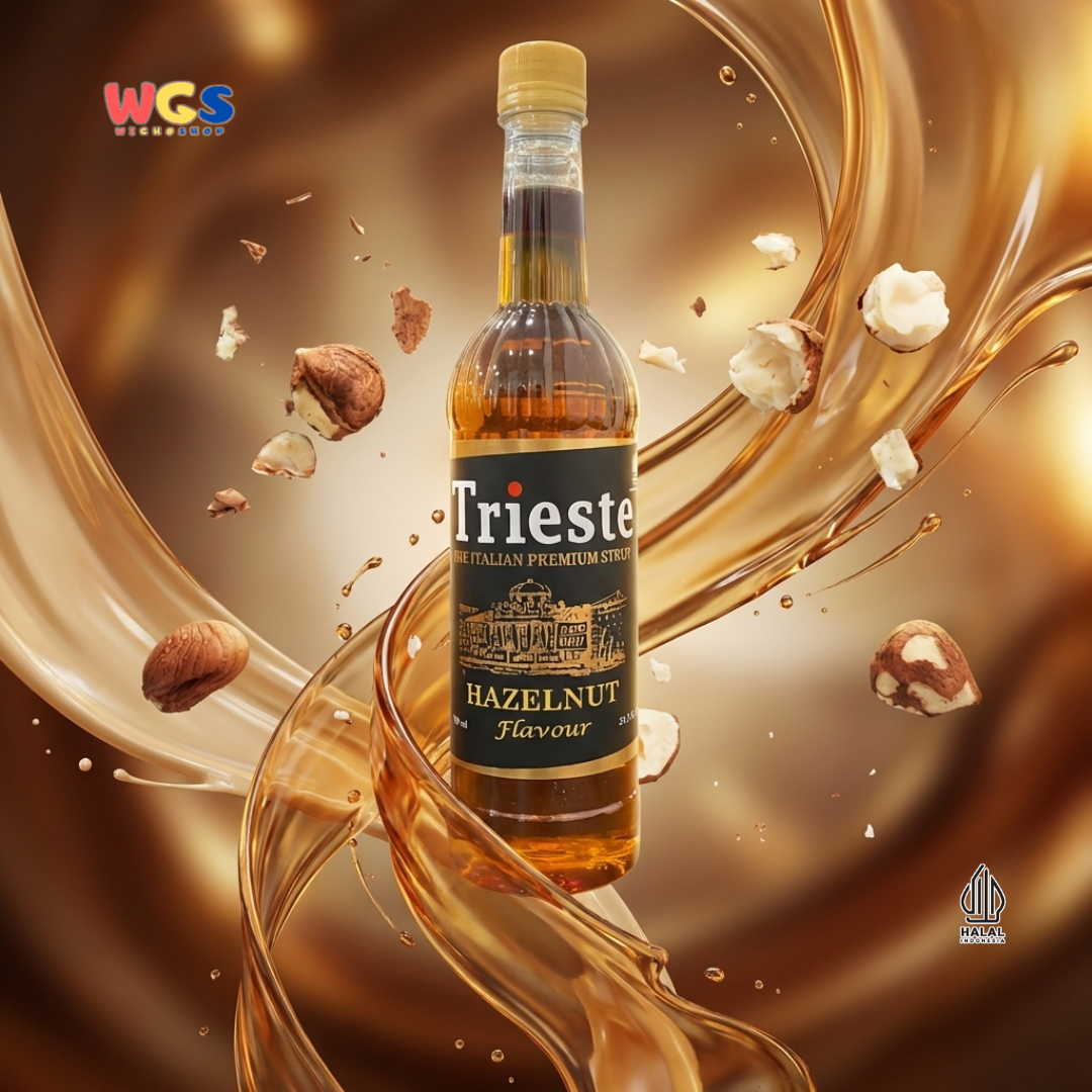 Trieste Hazelnut Syrup 650ml - Sirup Hazelnut Halal Premium untuk Kopi, Latte & Minuman