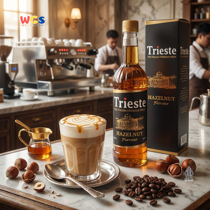 Trieste Hazelnut Syrup 650ml - Sirup Hazelnut Halal Premium untuk Kopi, Latte & Minuman