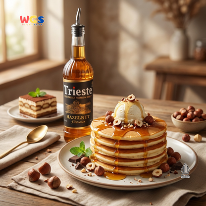 Trieste Hazelnut Syrup 650ml - Sirup Hazelnut Halal Premium untuk Kopi, Latte & Minuman