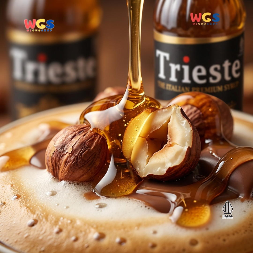 Trieste Hazelnut Syrup 650ml - Sirup Hazelnut Halal Premium untuk Kopi, Latte & Minuman