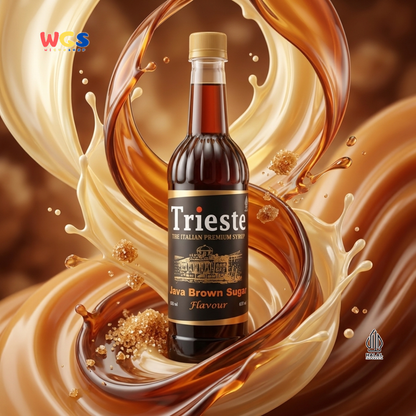 Trieste Java Brown Sugar Flavour Syrup 650ml - Sirup Brown Sugar Premium Halal untuk Boba, Latte & Dessert