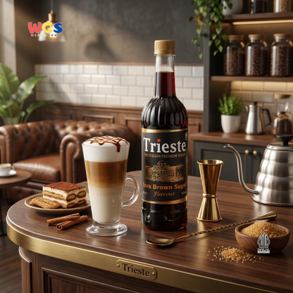 Trieste Java Brown Sugar Flavour Syrup 650ml - Sirup Brown Sugar Premium Halal untuk Boba, Latte & Dessert