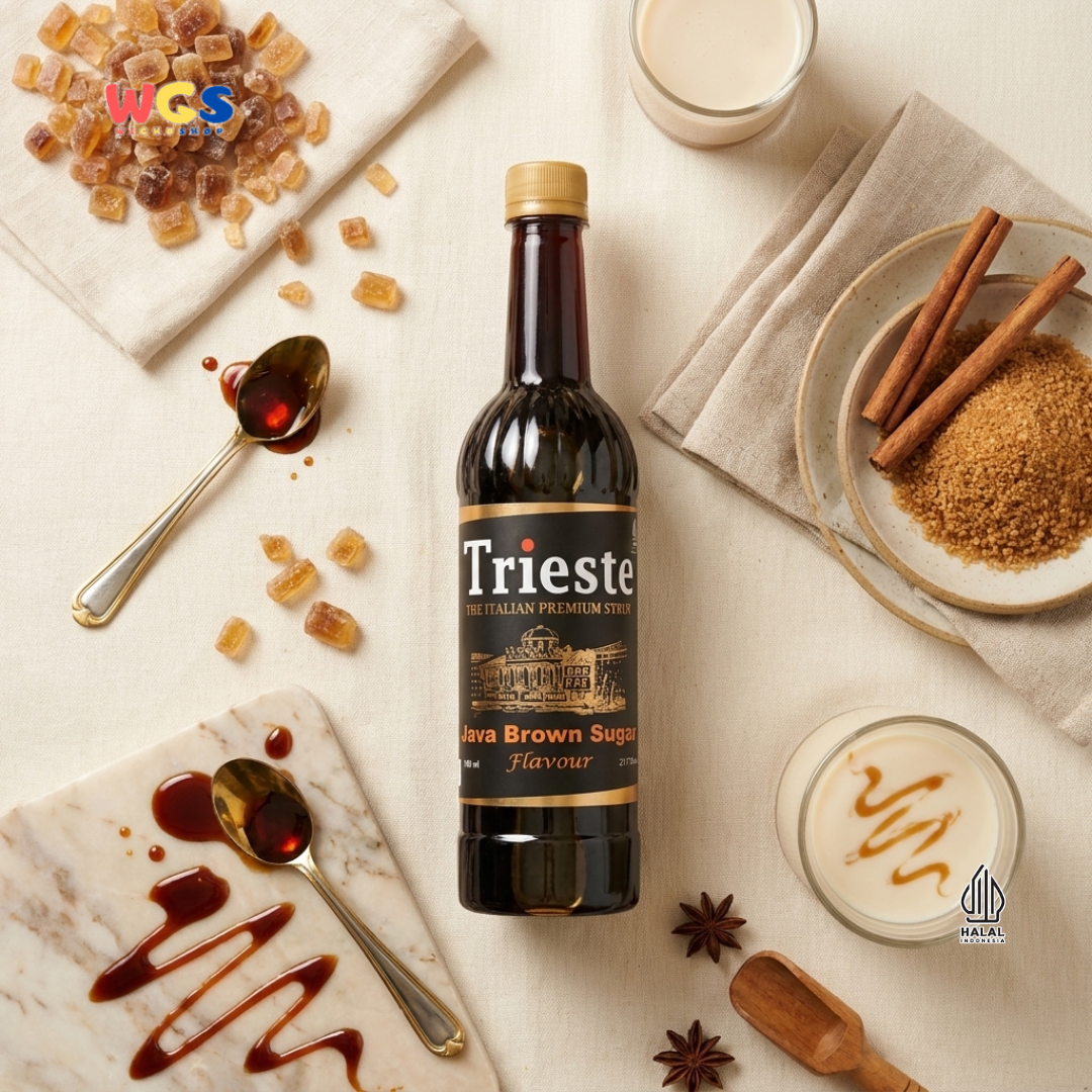 Trieste Java Brown Sugar Flavour Syrup 650ml - Sirup Brown Sugar Premium Halal untuk Boba, Latte & Dessert