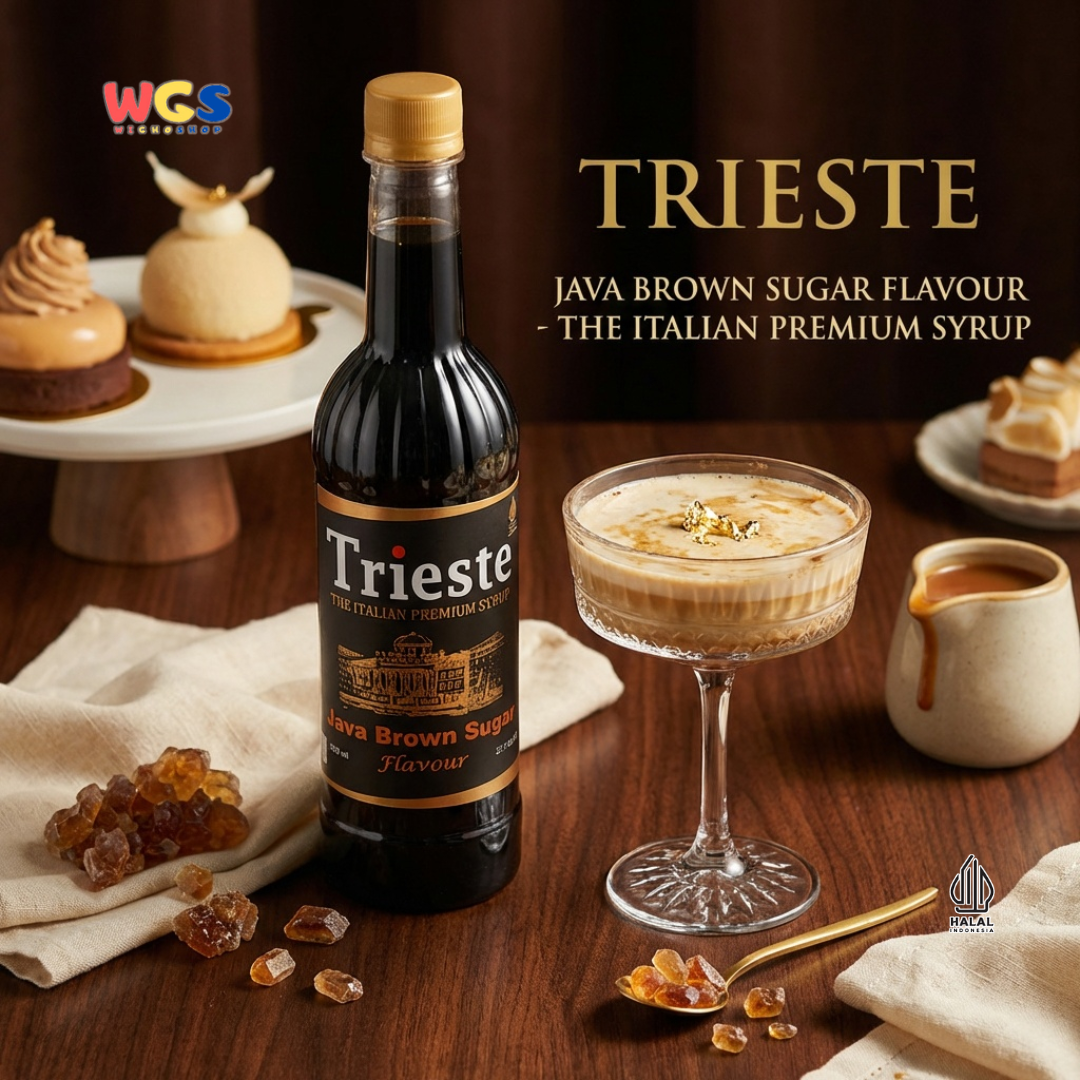 Trieste Java Brown Sugar Flavour Syrup 650ml - Sirup Brown Sugar Premium Halal untuk Boba, Latte & Dessert