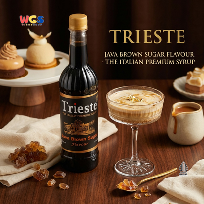 Trieste Java Brown Sugar Flavour Syrup 650ml - Sirup Brown Sugar Premium Halal untuk Boba, Latte & Dessert