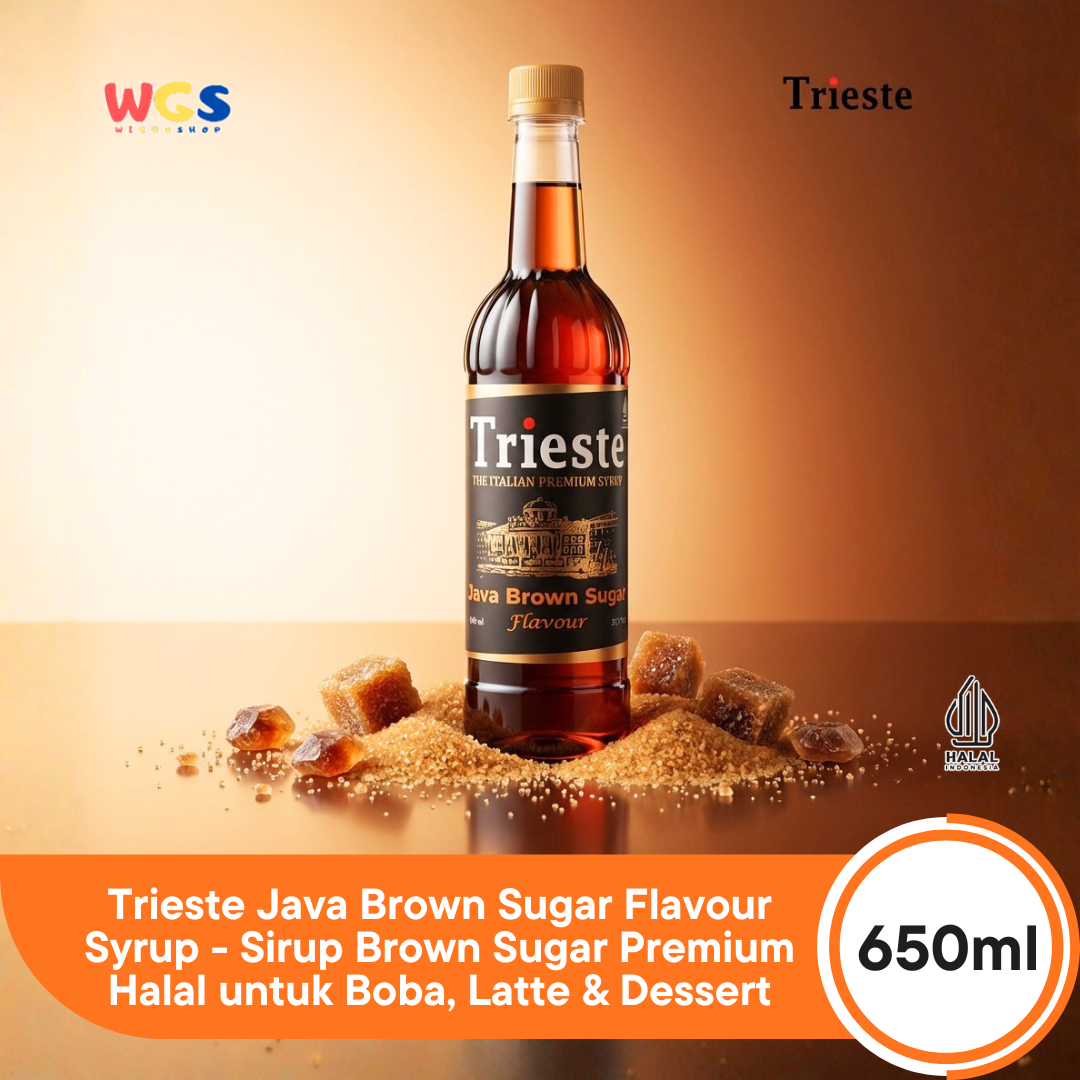 Trieste Java Brown Sugar Flavour Syrup 650ml - Sirup Brown Sugar Premium Halal untuk Boba, Latte & Dessert