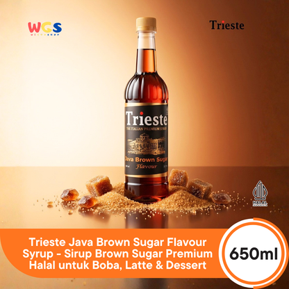 Trieste Java Brown Sugar Flavour Syrup 650ml - Sirup Brown Sugar Premium Halal untuk Boba, Latte & Dessert