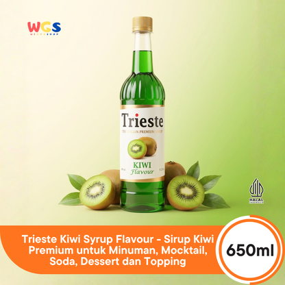 Trieste Syrup Premium Kiwi Flavor 650ml – Fresh Kiwi Flavored Syrup for Cold Drinks &amp; Desserts