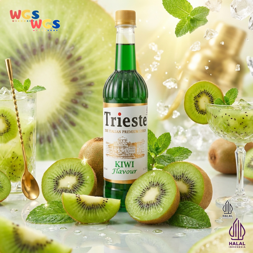 Trieste Syrup Premium Kiwi Flavor 650ml – Fresh Kiwi Flavored Syrup for Cold Drinks &amp; Desserts