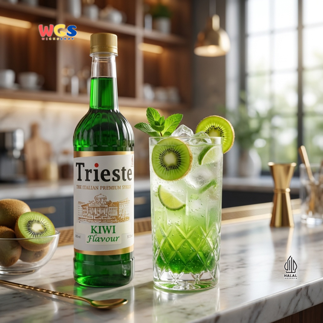 Trieste Syrup Premium Kiwi Flavor 650ml – Fresh Kiwi Flavored Syrup for Cold Drinks &amp; Desserts