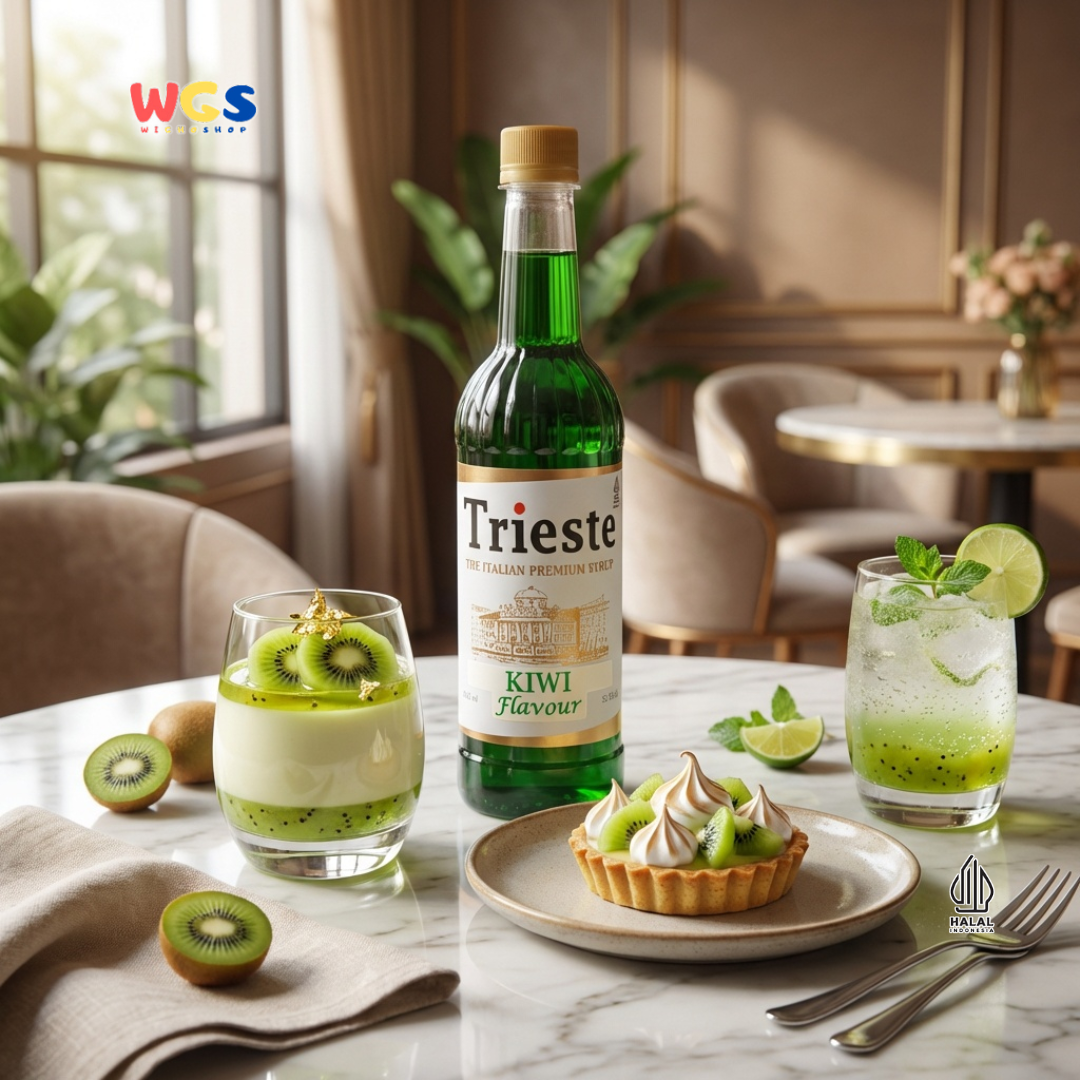 Trieste Syrup Premium Kiwi Flavor 650ml – Fresh Kiwi Flavored Syrup for Cold Drinks &amp; Desserts