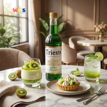 Trieste Syrup Premium Kiwi Flavor 650ml – Fresh Kiwi Flavored Syrup for Cold Drinks &amp; Desserts