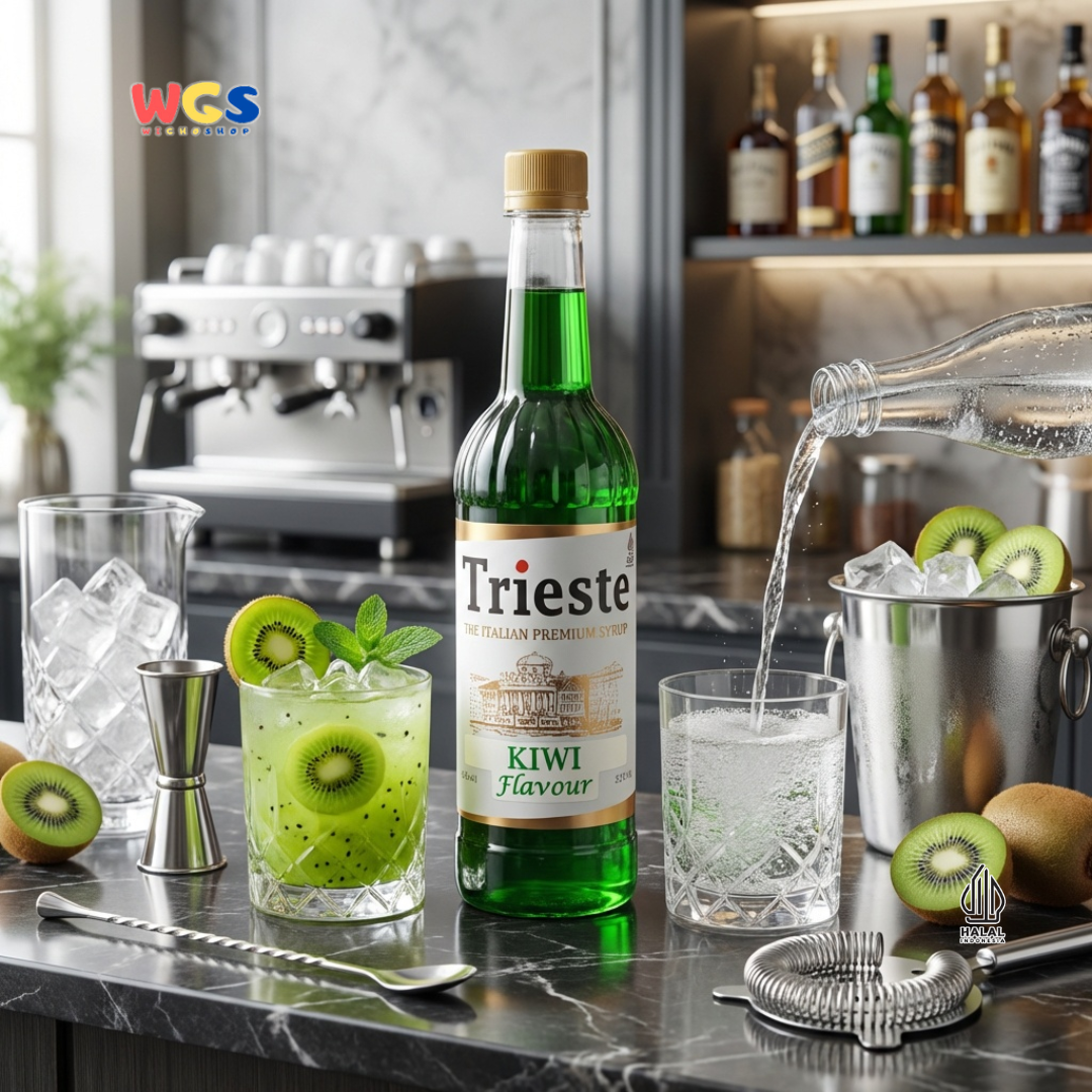 Trieste Syrup Premium Kiwi Flavor 650ml – Fresh Kiwi Flavored Syrup for Cold Drinks &amp; Desserts