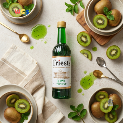Trieste Syrup Premium Kiwi Flavor 650ml – Fresh Kiwi Flavored Syrup for Cold Drinks &amp; Desserts