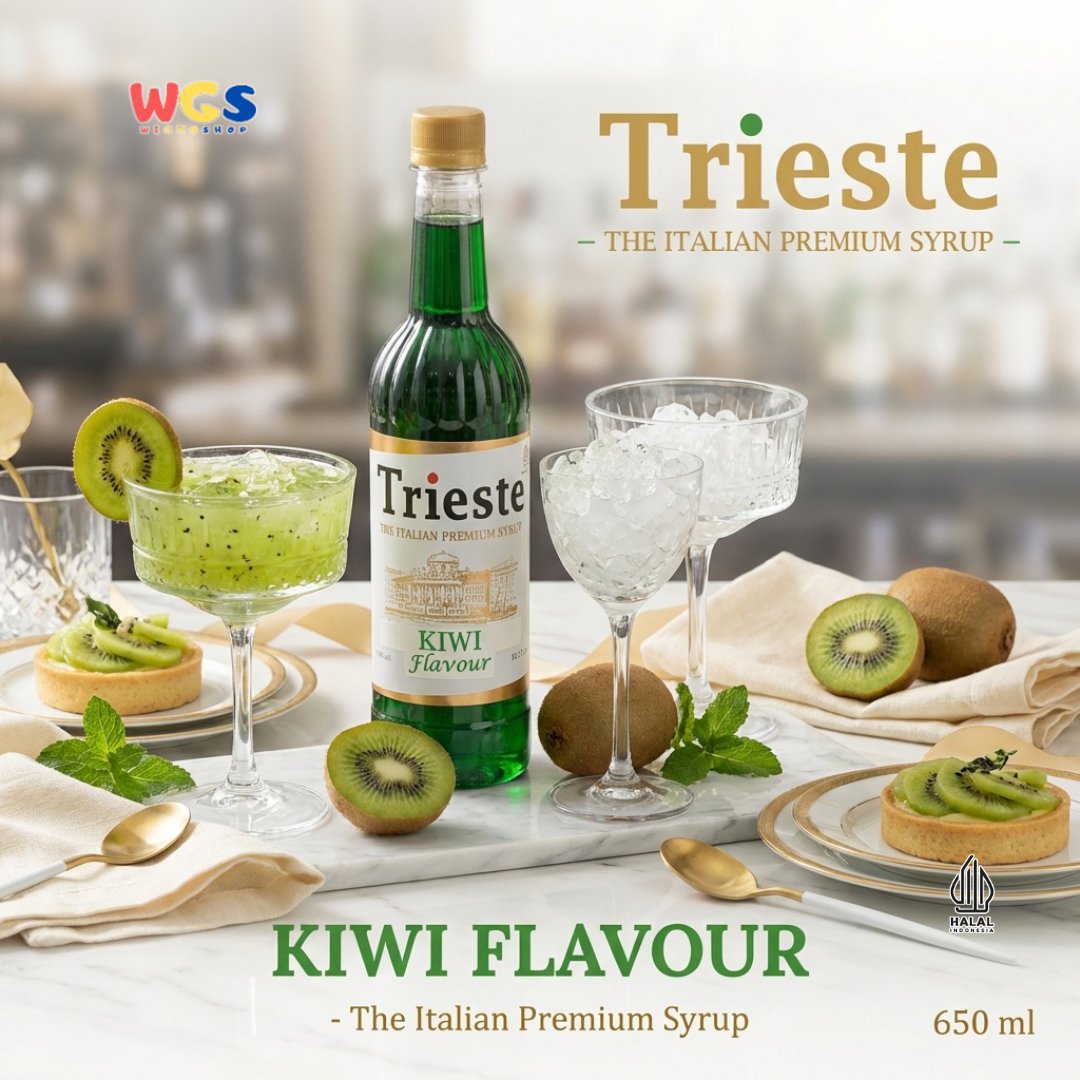 Trieste Syrup Premium Kiwi Flavor 650ml – Fresh Kiwi Flavored Syrup for Cold Drinks &amp; Desserts