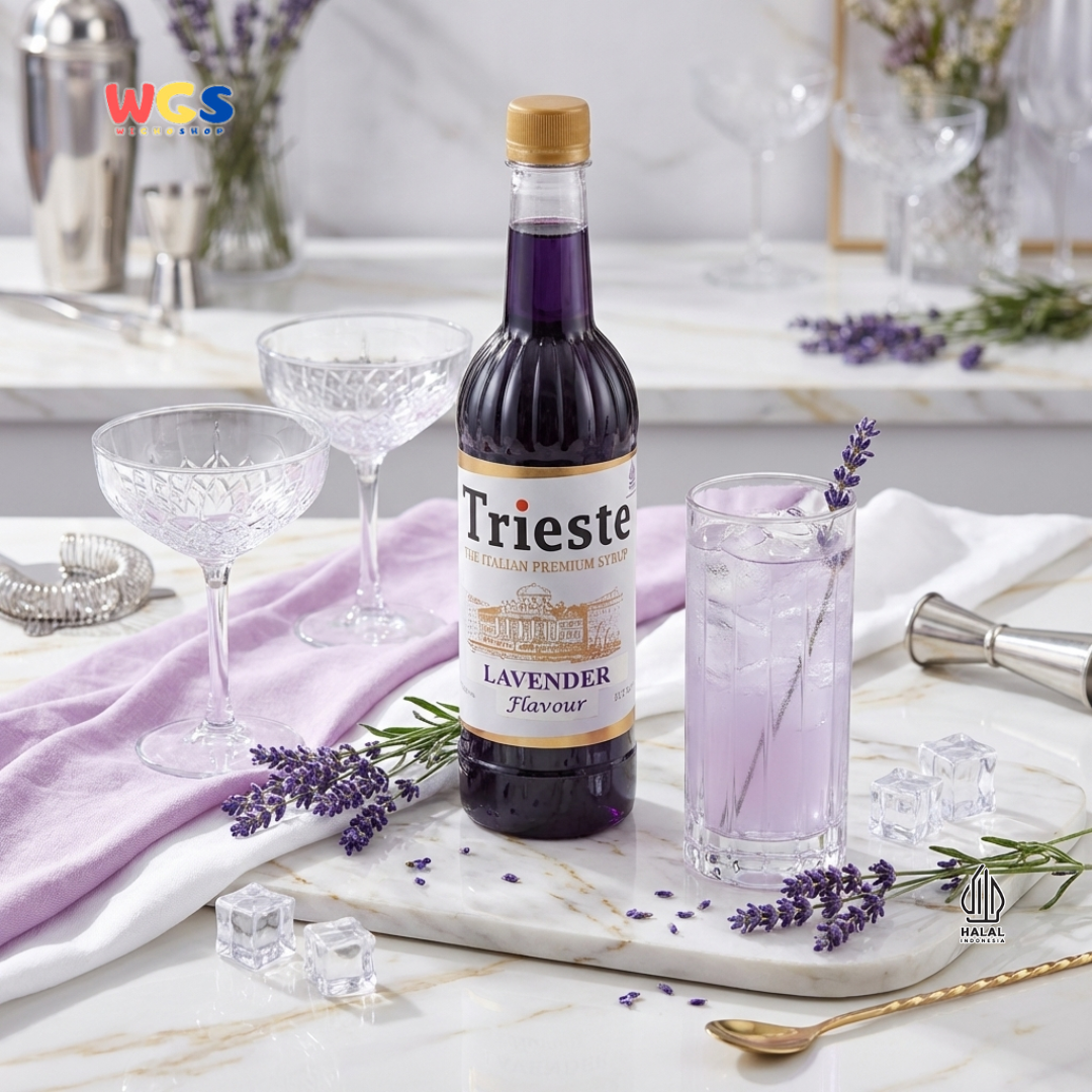 Trieste Syrup Premium Lavender Flavor 650ml – Fragrant &amp; Soft Lavender Flavored Syrup for Drinks