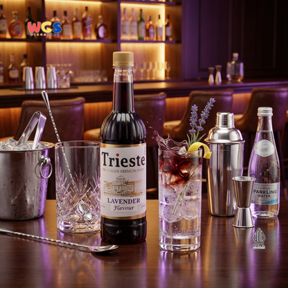 Trieste Syrup Premium Lavender Flavor 650ml – Fragrant &amp; Soft Lavender Flavored Syrup for Drinks