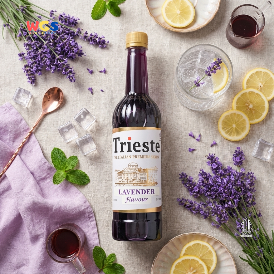 Trieste Syrup Premium Lavender Flavor 650ml – Fragrant &amp; Soft Lavender Flavored Syrup for Drinks