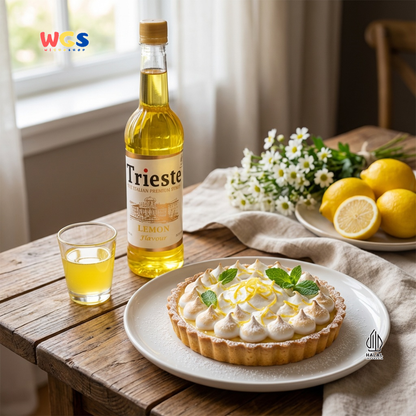Trieste Lemon Syrup 650ml - Sirup Lemon Halal Premium untuk Tea, Soda & Mocktail