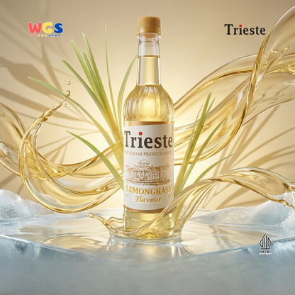 Trieste Lemongrass Syrup 650ml - Sirup Serai Premium untuk Tea, Soda, Mocktail dan Minuman Cafe