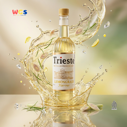 Trieste Lemongrass Syrup 650ml - Sirup Serai Premium untuk Tea, Soda, Mocktail dan Minuman Cafe