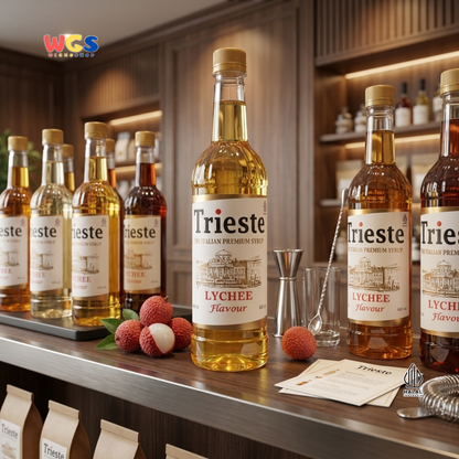 Trieste Lychee Syrup Flavour 650ml - Sirup Premium Rasa Leci untuk Mocktail, Soda, Tea & Dessert